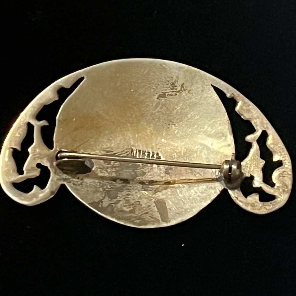 Vintage Siam Sterling Silver Brooch Blue Enamel - Picture 2 of 3